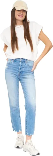 Vista 4 de Pistola Jeans clásicos de tiro alto Charlie para mujer
