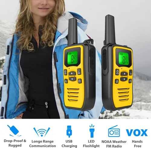 Vista 2 de Walkie Talkies de largo alcance para adultos, radios bidireccionales de mano, radio de emergencia de 2 vías, Walky Talky,