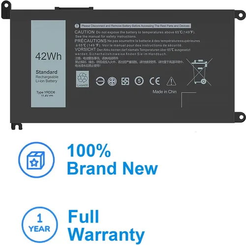Vista 4 de YRDD6 Battery Replacement for Dell Inspiron 5482 5485 5488 5491 3310 3493 3582 3593 3793 5493 5585 5593 5480 5590 5591 5594 5598 15 3583 3584 Vostro