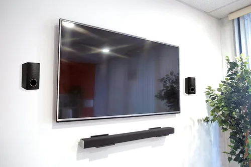 Vista 3 de Hangman Kit de montaje de sonido envolvente sin perno prisionero Sin taladro Barra de sonido Percha Estante de altavoz para paneles de yeso SSMK