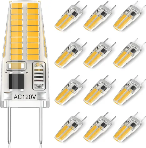 Vista 9 de Bombilla LED G8 regulable, 120V 20W 25W T4 JCD Tipo Base Bi-Pin, reemplazo de halógeno para iluminación de casquillo bajo gabinete, luz blanca