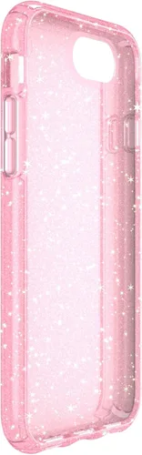 Vista 5 de Speck Funda para iPhone SE 2020/iPhone 8 Presidio transparente + funda con purpurina, resistente a los arañazos IMPACTIUM 8 pies protección contra