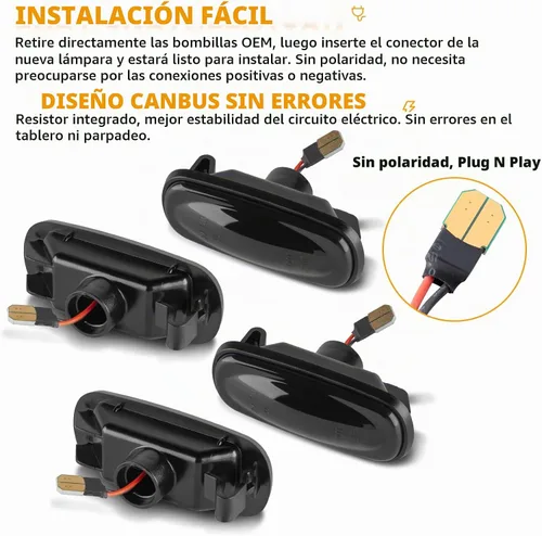 Vista 4 de Gempro Luces LED de marcador lateral para guardabarros doble para Dodge Ram 2500 3500 2003-2009, lámparas de marcación de rueda trasera doble ámbar