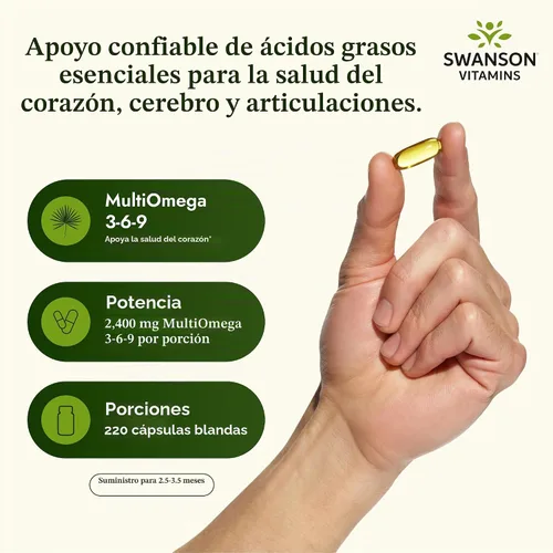 Vista 3 de Swanson MultiOmega 3-6-9 Lino sin OMG