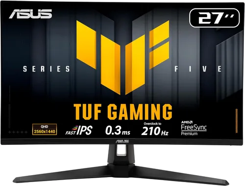 Vista 8 de ASUS TUF Gaming Monitor para juegos 2K HDR de 27 pulgadas (VG27AQ) - QHD (2560 x 1440), 165Hz (soporta 144 Hz), 1 ms, desenfoque de movimiento