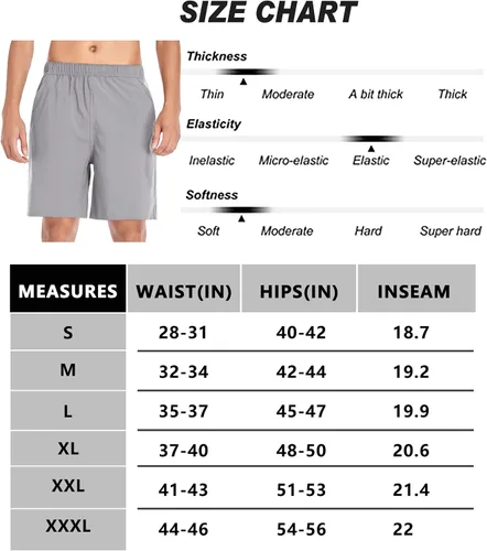 Vista 7 de Selovzz Pantalones cortos de gimnasio para hombre, de secado rápido, para correr, entrenamiento o entrenamiento casual, con bolsillos con cremallera