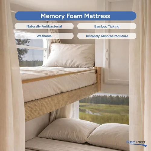 Vista 6 de RecPro Colchón de espuma viscoelástica de 6 pulgadas con infusión de gel con bambú para cama de caravana (28 x 75 pulgadas)