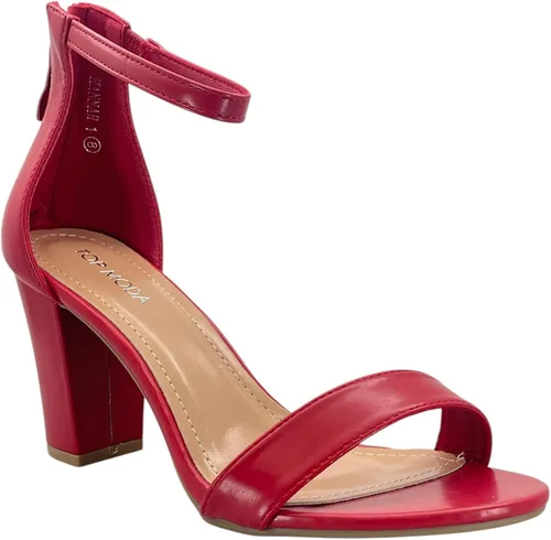 Vista 9 de TOP MODA Hannah-1 - Sandalias de tacón alto con tira en el tobillo elegantes, suela antideslizante, para boda, fiesta, baile de graduación Beige