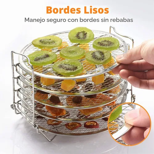 Vista 5 de SICHEER - Estante deshidratador de acero inoxidable, accesorios compatible con tapa de freidora de aire Instant Pot Crisp de 5.7 litros