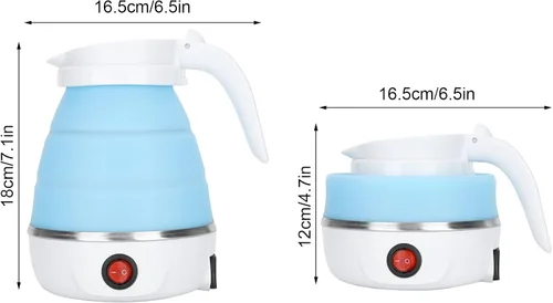 Vista 3 de Omabeta Hervidor eléctrico pequeño Hervidor de viaje Caldera de agua plegable Hervidor de agua portátil de silicona para el hogar Hervidor eléctrico