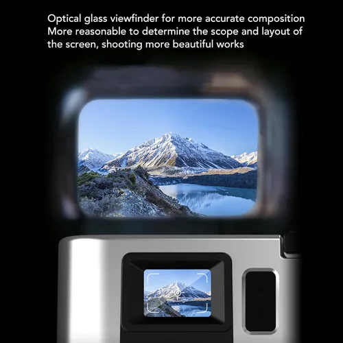 Vista 2 de Cámara digital 4K, cámara compacta de vlogging con zoom digital de 48 MP 16X con pantalla de 2.8 pulgadas, antivibración, enfoque automático, cámara