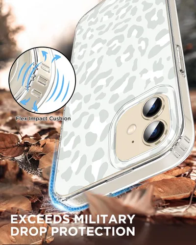 Vista 3 de Funda para iPhone 12 / iPhone 12 Pro Leopard, [Personalidad en la funda del teléfono] con protector de pantalla, carcasa rígida con bordes suaves