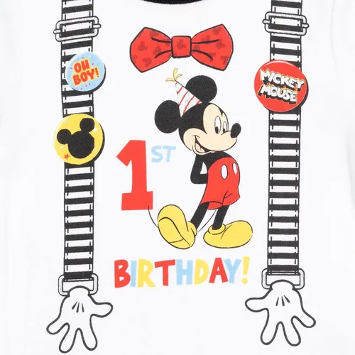 Vista 6 de Disney Mickey Mouse - Conjunto de 3 piezas de camiseta gráfica para el primer cumpleaños para bebé y cosplay
