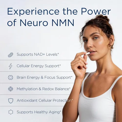 Vista 2 de Suplemento NMN neuroliposomal NMN con resveratrol, TMG, Quercetina, CoQ10, Rhodiola, NAC, Astaxantina y Magnesio NAD+ precursor apoya la energía