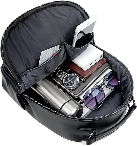 Vista 5 de Berchirly Mochilas de viaje con cabeza de león en 3D para mujer, mochila de 10.2 in-negro