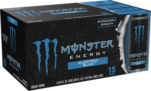 Vista 3 de Monster Energy Electric Blue, bebida energética, 16 onzas (paquete de 15)