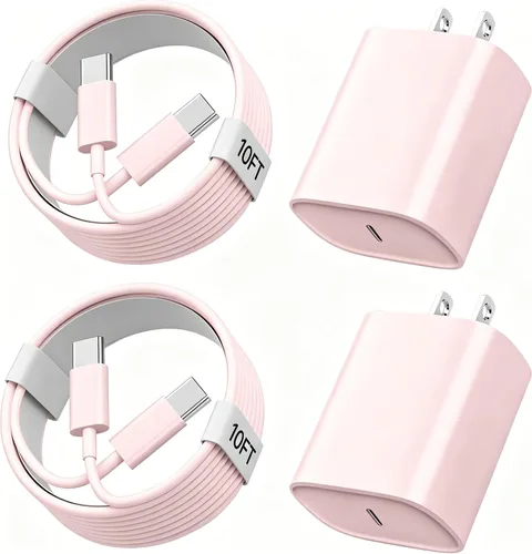 Vista 7 de Cargador para iPhone 17, 16, 15, carga rápida, cable de carga USB C de 10 pies de largo con bloque de carga rápida de teléfono tipo C de 20 W
