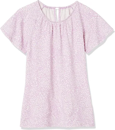 Vista 6 de Camiseta de cuello redondo abierto con manga casquillo y ajuste clásico para mujer