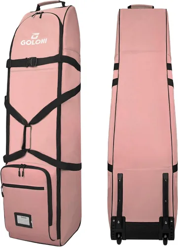 Vista 17 de Goloni Bolsa de viaje de golf con ruedas para aerolíneas, funda de viaje resistente al agua para viajes aéreos, equipaje de golf plegable portátil