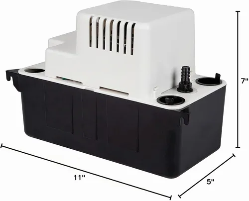 Vista 12 de Little Giant VCMA-20ULS 115 voltios, 80 GPH, 1/30 HP Bomba de eliminación automática de condensado para sistemas