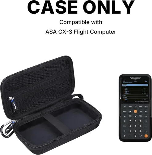 Vista 2 de Funda para computadora de vuelo ASA CX-3 - Avanzada electrónica E6B - Bolsa de almacenamiento protectora de viaje dura, solo caja (negro)
