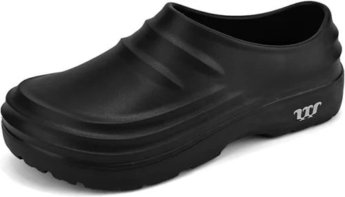 Vista 9 de Zapatos de cocina antideslizantes para hombres y mujeres, resistentes al aceite, impermeables, con suela de goma antideslizante, cómodos zuecos