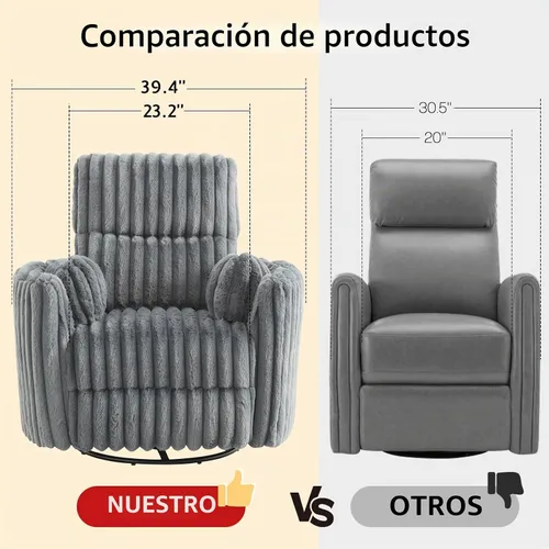 Vista 6 de Jocisland Mecedora giratoria reclinable, silla de guardería eléctrica y Gris oscuro