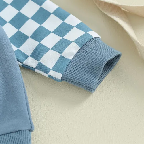 Vista 4 de Conjunto de sudadera de manga larga con cuello redondo y pantalones deportivos para bebés, ropa de invierno para bebé