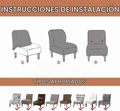 Vista 5 de Funda para Silla Sin Brazos Eco-Ancheng Desmontable Fundas para Sillas Decorativas Sin Brazos Lavables Funda para Silla Deslizante Sin Brazos Funda