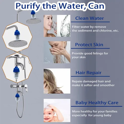 Vista 5 de Filtros de ducha de agua dura, filtros de cabezal de ducha para filtrar sedimentos y otras impurezas, purificadores de agua de grifo domésticos