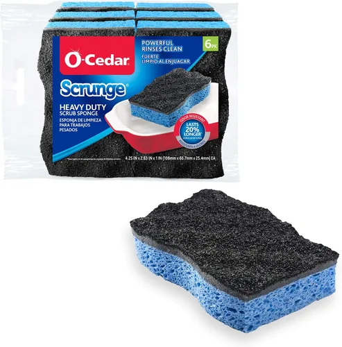 Vista 5 de O-Cedar Esponja exfoliante resistente Scrunge, 6 unidades (paquete de 4)