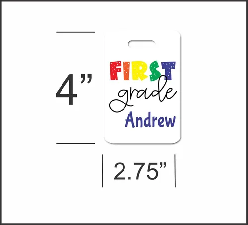Vista 6 de Personalized Backpack Name Tag for Kid - First Day Gift for Boy Girl - Grade Level ID Badge (1st Grade)