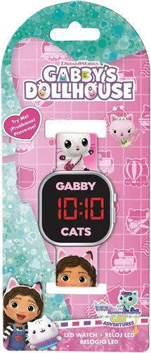 Vista 2 de Accutime Gabby's Dollhouse Cats - Reloj de pulsera digital LED para niños, Rosado