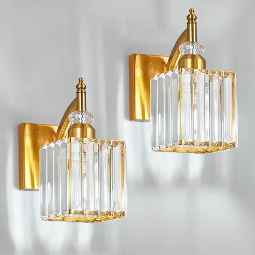 Vista 12 de Juego de dos apliques de pared modernos negros para interiores, lámpara de pared de cristal, lámpara de pared montada en la pared, aplique de pared