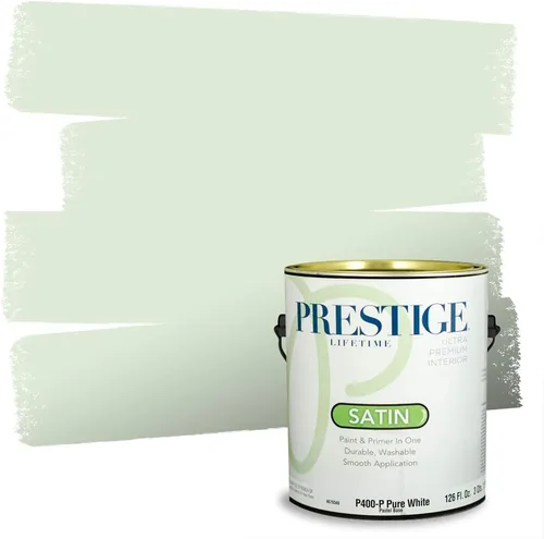 Vista 235 de PRESTIGE Pintura exterior e imprimación en uno, aloe, plano, 1 galón