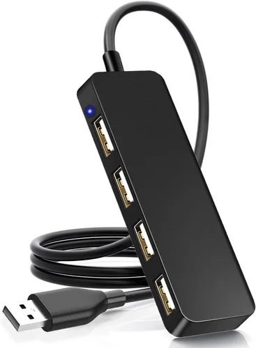 Vista 9 de Concentrador USB, divisor USB, adaptador USB de 4 puertos, extensor para laptop, PC, MacBook, Mac Pro, Mac mini, iMac, Surface Pro y más