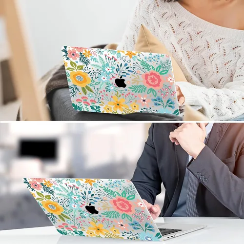 Vista 8 de TWOLSKOO Funda para MacBook Air de 13,3 pulgadas (versión antigua 2018-2021, modelos: M1 A2337, A2179, A1932) - Carcasa rígida con protector de Flor