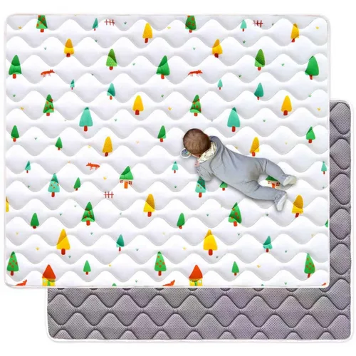 Vista 12 de Tapete de Juego de Espuma Premium Inodoro para Bebés de 36" x 36", Tapete de Gateo de Tela de Microfibra Suave para Piso - Cómodo e Hipoalergénico