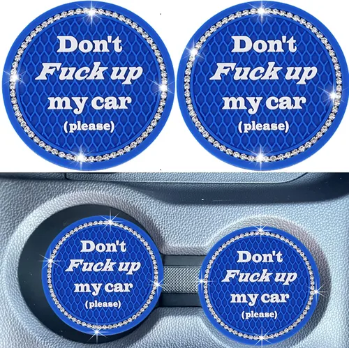 Vista 13 de Juego de 2 posavasos para tazas de coche, accesorios de interior de coche con cristales brillantes, soporte universal para tazas de coche negro