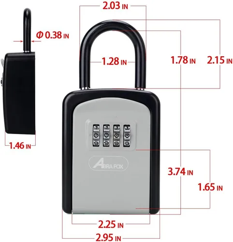 Vista 6 de Caja de cerradura de llave, caja de bloqueo de combinación con código para almacenamiento de llaves de casa, casillero combinado de puerta