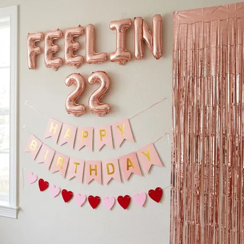 Vista 4 de LaVenty 53 globos de lujo Feelin 22 para cumpleaños Feelin - Cartel de cumpleaños número 22