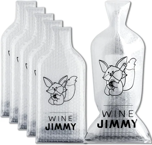 Vista 10 de JIMMY THE FOX Bolsas de vino reutilizables para viajes Paquete de 3 Funda protectora duradera de triple capa A prueba de fugas y resistente a