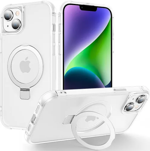 Vista 92 de CHAOFEnG Funda magnética compatible con iPhone 11 con soporte, prueba de caídas de grado militar, compatible con imán, anillo translúcido, parte