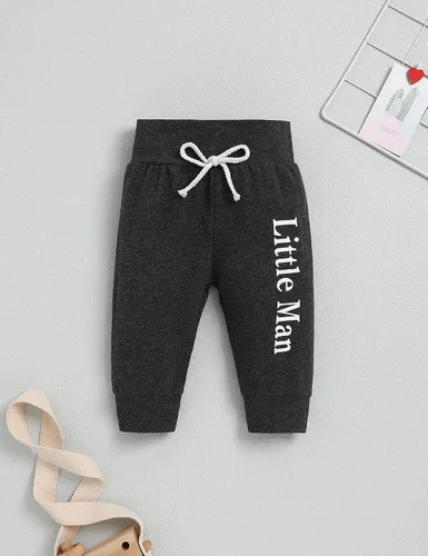 Vista 6 de TUEMOS Conjunto de ropa para bebé recién nacido, con estampado de letras, mameluco, pantalones, sombrero, conjunto de 3 piezas