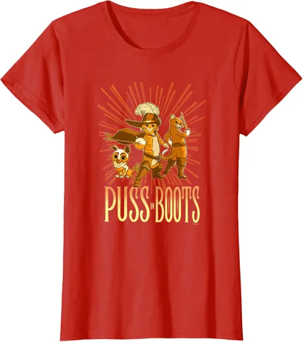 Vista 94 de DreamWorks Puss in Boots: The Last Wish Cat Trio Poster - Camiseta pequeña Negro