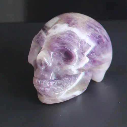 Vista 14 de Figura de calavera de piedras preciosas mixtas tallada a mano de 2 pulgadas para decoración del hogar (Amazonita)
