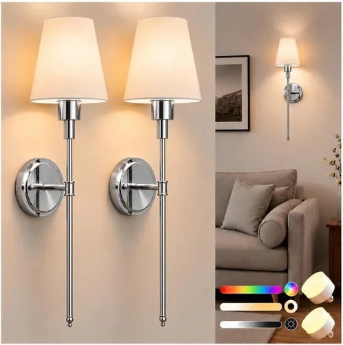 Vista 15 de Aplique de pared a pilas: juego de 2 lámparas de pared inalámbricas 12000mAh