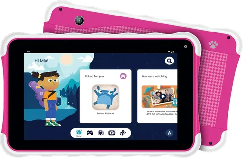 Vista 2 de Supersonic SC-779KT - Tablet de 7 pulgadas con Android 13, espacio para niños, Quad-Core, almacenamiento de 32 GB, Bluetooth, cámaras Rosa