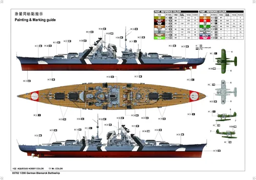 Vista 3 de Trumpeter 1/200 1941 Acorazado Bismarck alemán