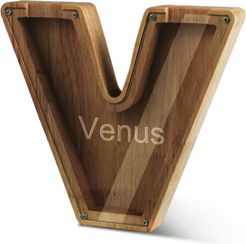 Vista 42 de Alcancía con nombre personalizado, 26 letras láser con texto personalizado, banco de monedas de madera, significado educativo, alcancía con nombre